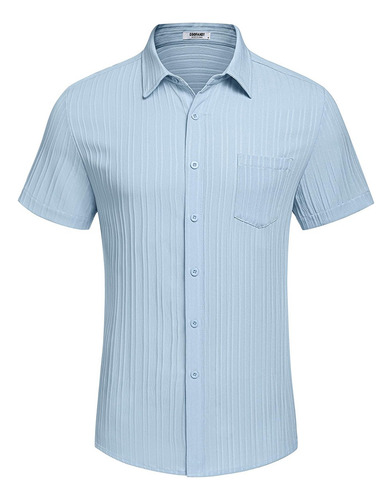 Camisa Casual Con Botones Para Hombre Camisa Manga Corta