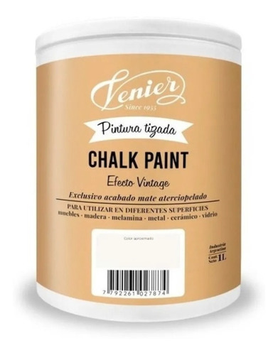 Chalk Paint Tizada Al Agua Venier 1 L Colores - Davinci