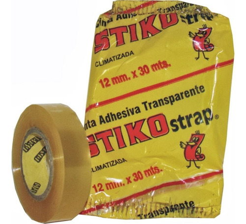 Cinta Adhesiva Transparente 12x30 Stiko Strap (x18 Unidades)