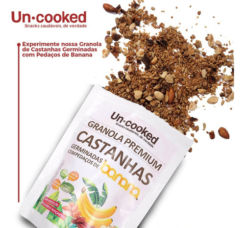Kit 3un Granola Castanhas Germinadas C/ Banana Uncooked 250g