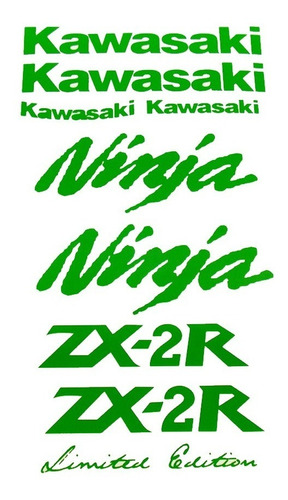 Kit Adesivos Moto Kawasaki Ninja 250r Zx2r Verde Ca-15670