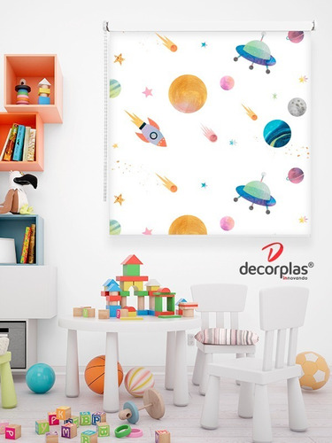 Cortina Enrollable Diseño Kids Space 1.00x1.20 Decorplas