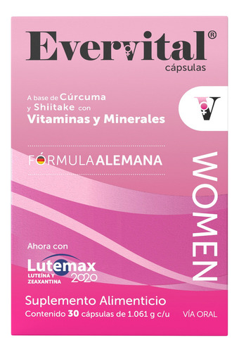 Evervital Women Suplemento 30 Cápsulas (6 Piezas) Sabor Sin Sabor