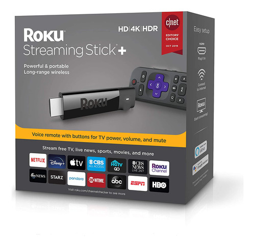 Roku Streaming Stick+ | Control Remoto Inalámbrico De Largo