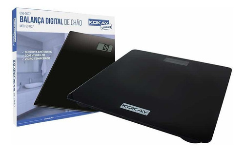Imagem 1 de 2 de Balança Digital De Chão Para Até 180kg Preto