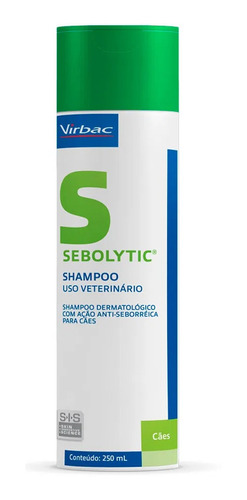 Shampoo Sebolytic 250ml Para Seborréia Oleosa Cães - Virbac