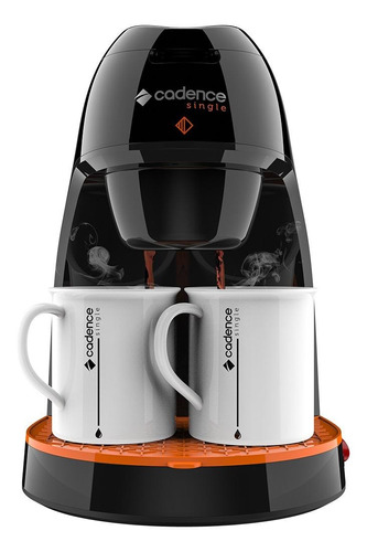 Cafeteira Cadence Single Contrast CAF218 semi automática preta e laranja de filtro 220V