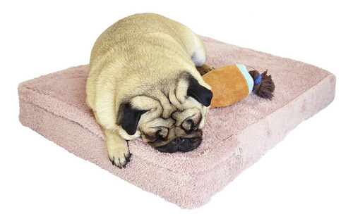 Imagen 1 de 6 de Cucha Perro Cama Para Perros Corderito 50x80 Espuma Rosa