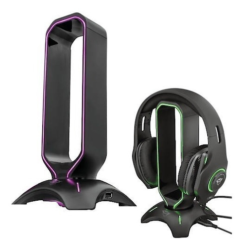 Soporte Para Auriculares Gamer Trust Cintar Rgb Hub Usb 