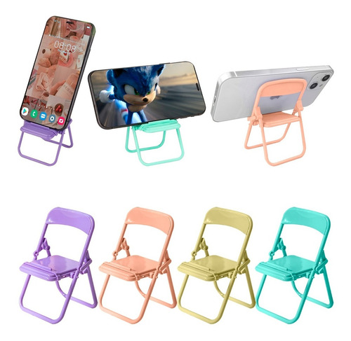 Soporte Porta Celular Silla Plegable Ajustable Kawaii 4pzas