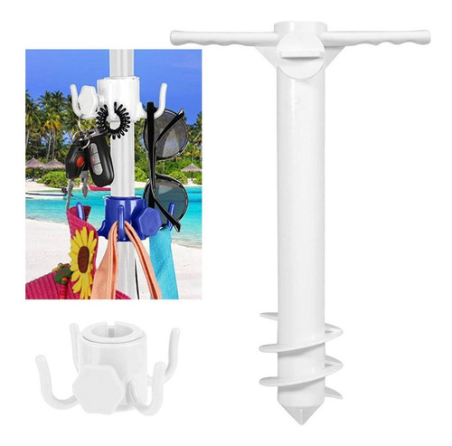 Sombrilla De Playa For Patio, Ancla De Arena, Con Gancho