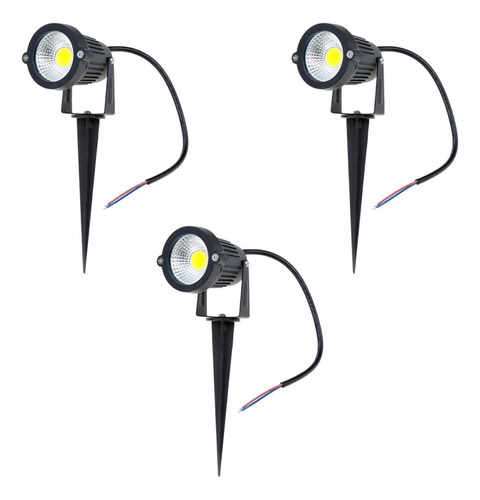 Pack 3 Foco Led Estaca Jardín 6w Rgb / Hb Led