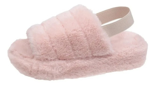 Fluffy Slippers, Chalas Pantuflas Altas,térmicas Y Peluditas