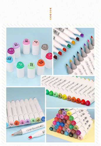 Marcadores Doble Punta Set 48 Plumones P/ Colorear + Maleta
