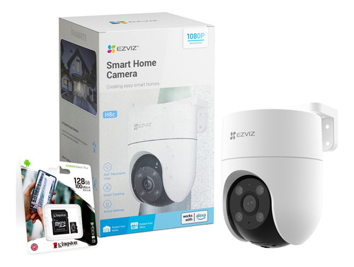 Cámara Seguridad Ezviz Ip Wifi Domo 360 Exterior Color+128gb