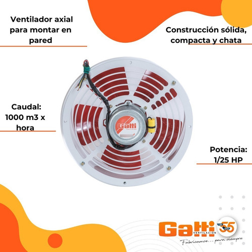 Imagen 6 de 10 de Extractor Semi Industrial P/ Cocina/baño 30 Cm Para Pared