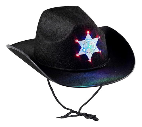 Sombrero Sheriff Negro Para Niños Y Niñas Sombrero Vaquero I