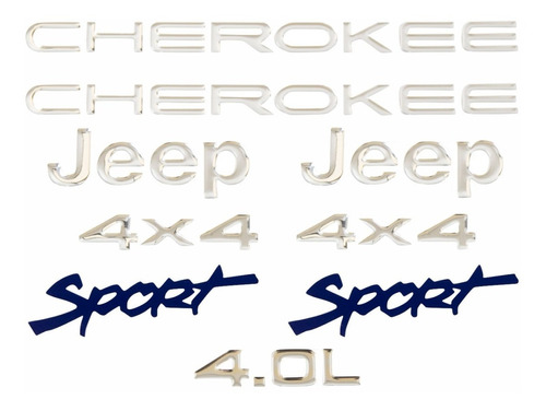 Kit Adesivo Cromado Resinado Jeep Cherokee Sport Ch44rs4 Fgc