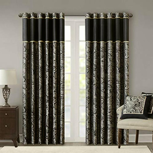 Black Curtains For Living Room , Traditional Back Tab