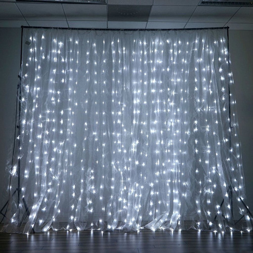 Cortina Lluvia Led Blanco Frio 3x3m 220v Navidad. Arealed
