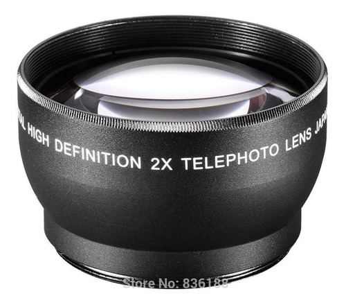 Imagem 1 de 10 de Lente Hd Tele Objetiva Digital 2x 58mm Canon Nikon Sony