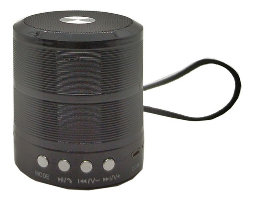 Imagem 2 de 6 de Kit 5 Mini Caixa De Som Portátil Bluetooth Mp3 Ws-887 Preta