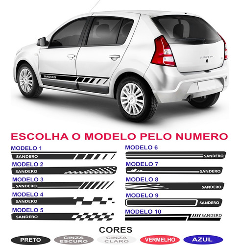 Par Faixa Lateral Renault Sandero Stepway Sport Ate 2012