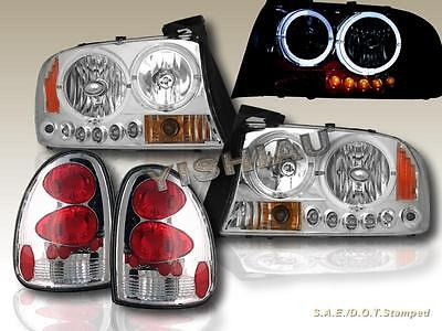 1998-2003 Dodge Durango Twin Halo Headlights Chrome Led + 