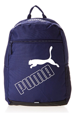 Mochila Masculina E Feminina Phase 2 Backpack Puma Cor Azul Desenho do tecido Liso