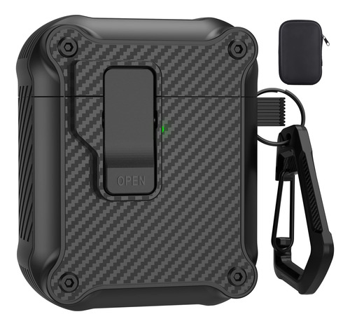 Valkit Funda Compatible Con AirPods Con Cerradura, Funda Mil