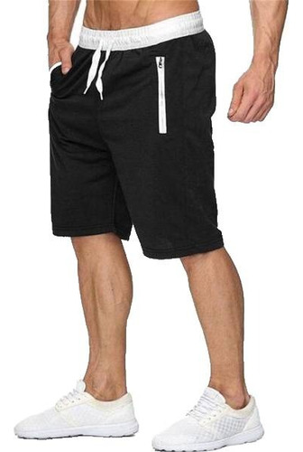 Shorts Deportivos Pantalones Negros De Hombre Con Cordones