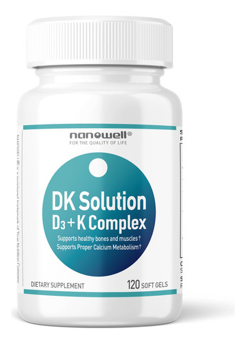 Nanowell Vitamina D3 2000 Ui + Complejo K 120 Softgels