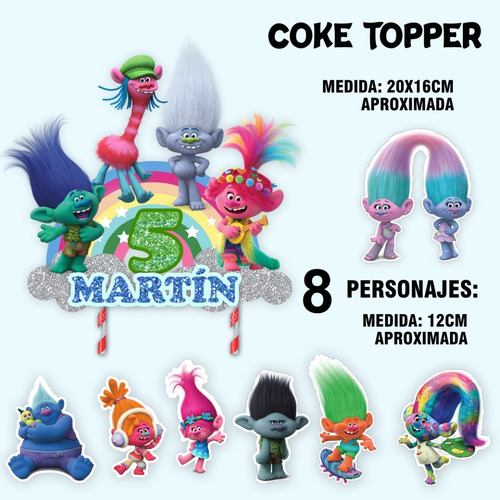Cake Topper Kit Imprimible Adorno Torta Cars Trolls 2 Niño