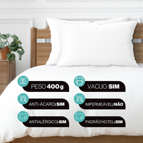 Travesseiro Anti Alérgico 50x70 - Macio - Fibra Siliconada