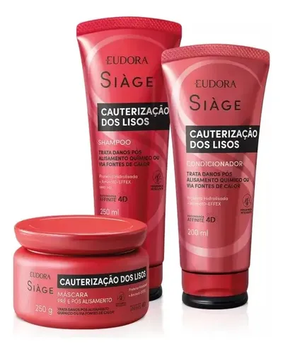 Kit Cauterização Dos Lisos Shampoo+cond+máscara Eudora