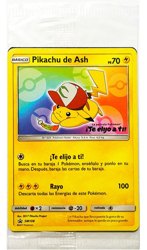 Pikachu De Ash Sm108 Tarjeta Nueva - Promo Pokemon Tcg