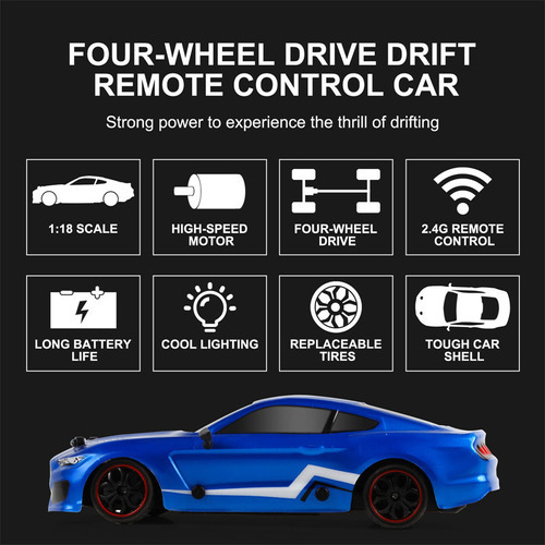 80019 Rc Drift Carro 1/16 Rc Carro 2.4 Ghz 35 Km/h Rc Racing Color Blue B