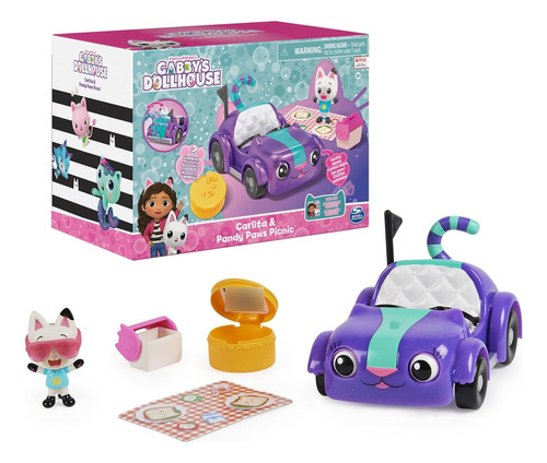 Gabby's Dollhouse, Carlita Toy Car Con Figura Coleccionable 