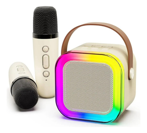 Caixa De Som Bluetooth Karaokê Com Microfone Infantil Branco