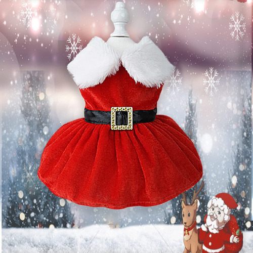 Disfraz De Navidad Para Perro Papá Noel Rojo 1 Pieza Rojo