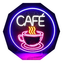 Comprar Cartel Cafe  En Neón Led --- Cafeteria - Comercio - 58cm