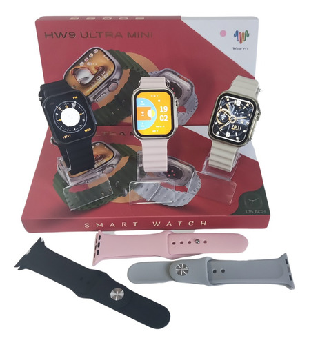 Reloj Smartwatch HW9 Ultra Mini Series 9, pantalla AMOLED de 41 mm, caja dorada, pulsera nude