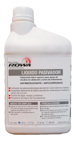 Liquido Pasivador De Agua Rowa 1 Lts (calef., Radiadores) P