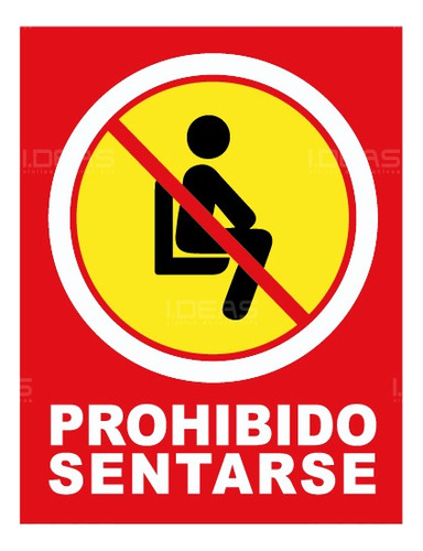 Señalamiento Prohibido Sentarse Sana Distancia 10 Piezas 