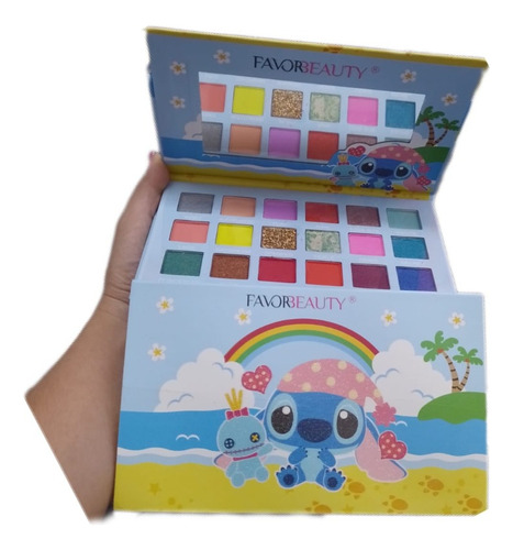 Paleta De Sombras Para Ojos Lilo & Stich Maquillaje Color De La Sombra Paleta Stich Arcoiris