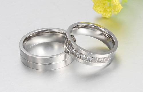 Anillo Elegante De Acero - Compromisos , Matrimonio