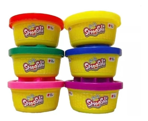 Imagen 2 de 7 de Smooshi Masa Mix Arco Iris X 6 Potes Top Toys - Playking