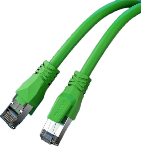 Cable de red Vention Cat6a Certificado - 20 centimetros Verde - Premium Patch cord - Blindado Sstp Rj45 Ethernet servidores 10gbps - 500 Mhz - 100% cobre - IBMGAH
