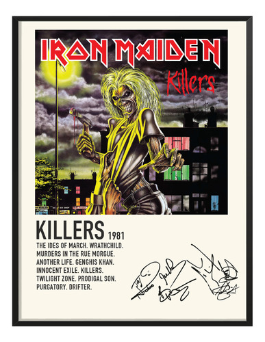 Cuadro Iron Maiden Music Album Tracklist Exitos Killers