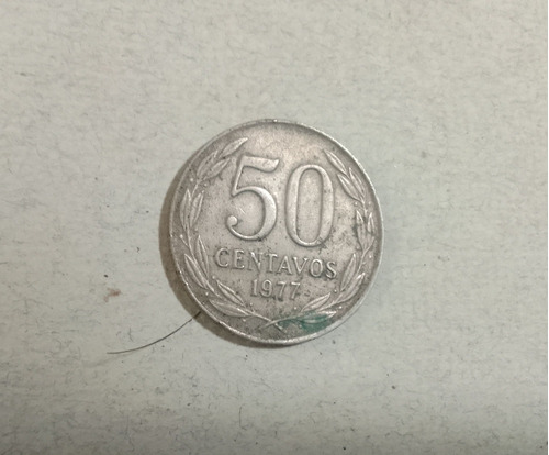 Moneda Chile 50 Centavos 1977 Niquel